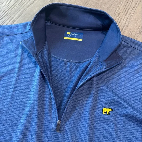 Jack Nicklaus 1/4 Zip Long Sleeve Golf Pullover Size Medium Blue - Picture 6 of 9
